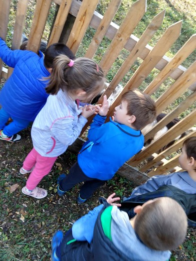 Kindergarteners in Cluj enjoy making a connection with other kids.